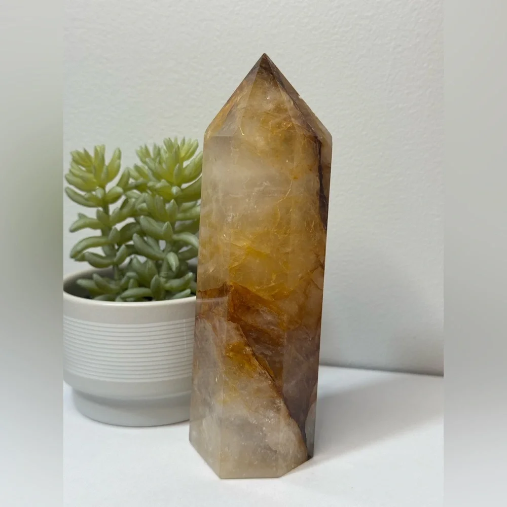 Golden Healer Quartz Crystal Tower